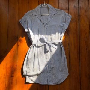 Belted Striped T-Shirt Dress
